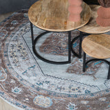 Vloerkleed Karaca Blue/Brown 06 Rond - view 3