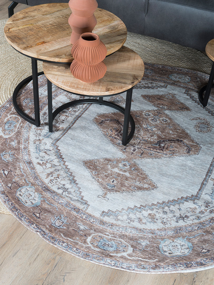 Vloerkleed Karaca Brown 08 Rond - view 3