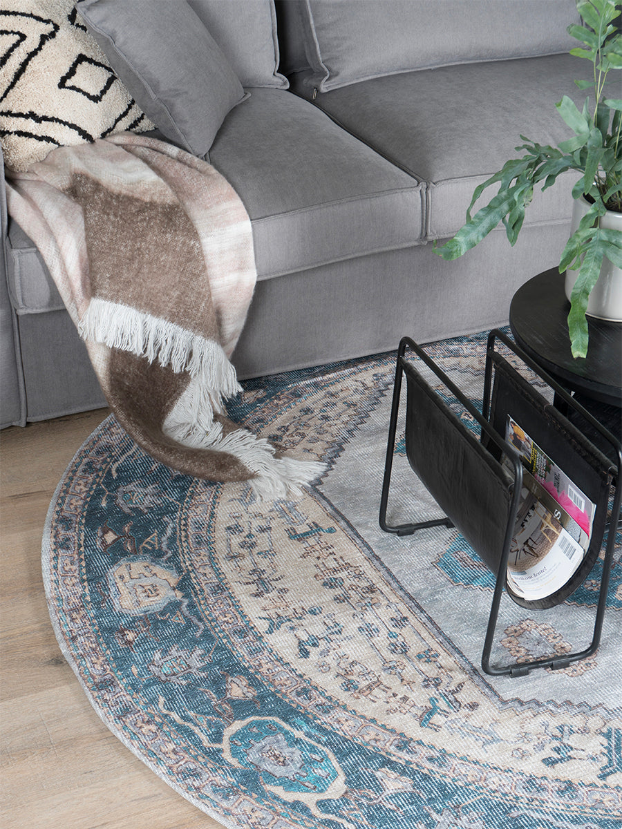 Vloerkleed Karaca Blue 03 Rond - view 3