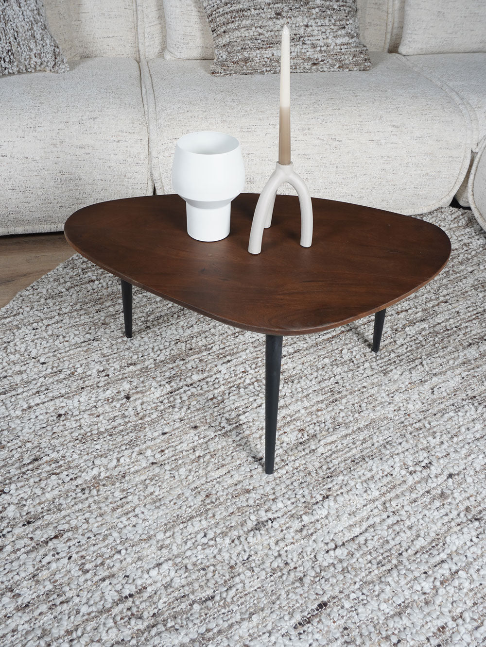 Vloerkleed Mica Naturel/Brown Rond - view 3