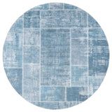 Karpet Mijnen Grijs/Blauw Rond - Blauw Rond