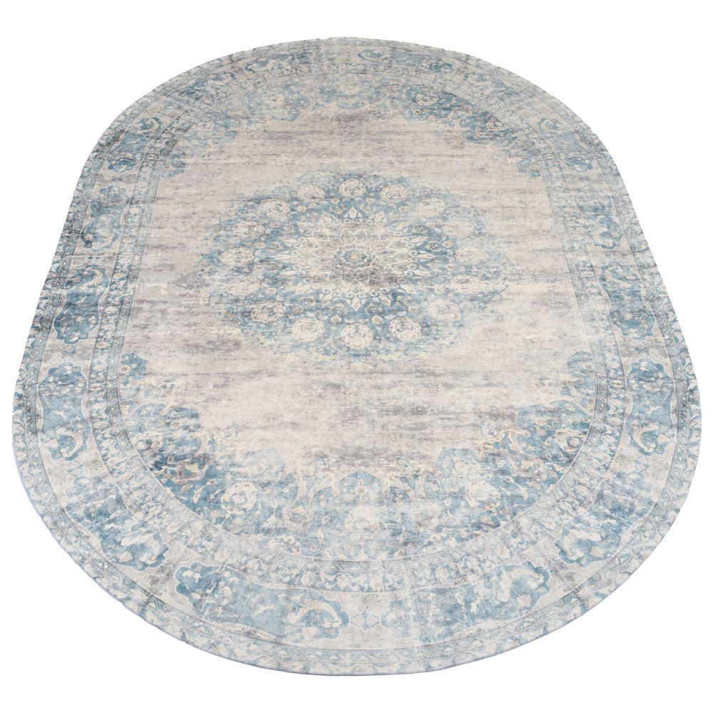 Vloerkleed Viola Blue Ovaal - Blauw Ovaal