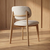 Japandi Eetkamerstoel Suna – Naturel Eiken & Beige