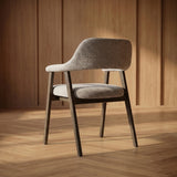 Japandi Eetkamerstoel Yori – Charcoal & Sand
