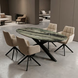 Cipollino Verde marmer Deens Ovaal 200x90