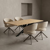 Rechthoekig Eikenhout - Matrix poot - 100 x 220