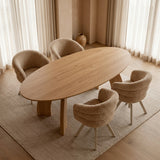 Tafel Divu - Ovaal - Driehoek Poot - open