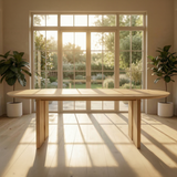 Plat ovaal Eikenhout - H poot