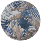 Vloerkleed Palm Blue Rond - Meerkleurig Rond
