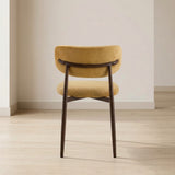 Japandi Eetkamerstoel Rin - Walnut & Geel