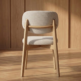 Japandi Eetkamerstoel Suna – Naturel Eiken & Beige