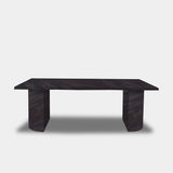 Tafel Boomstam Eikenhout - Half Rond - Dark Grey