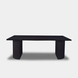 Tafel Boomstam Eikenhout - Half Rond - Donker Eiken