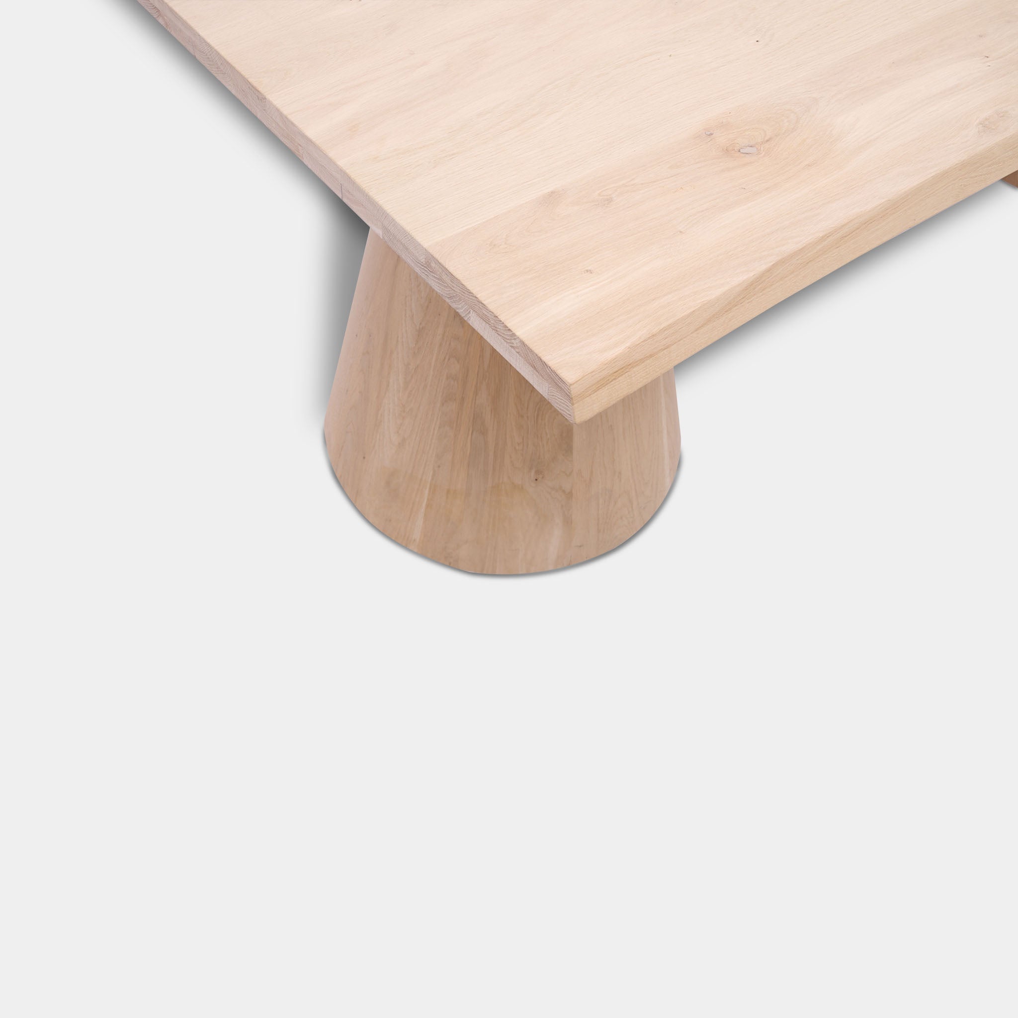 Tafel Boomstam Eikenhout - Set Kegelpoot - Onbehandeld