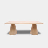 Tafel Boomstam Eikenhout - Set Kegelpoot - Onbehandeld