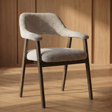 Japandi Eetkamerstoel Yori – Charcoal & Sand