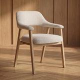 Japandi Eetkamerstoel Yori – Naturel Eiken & Beige
