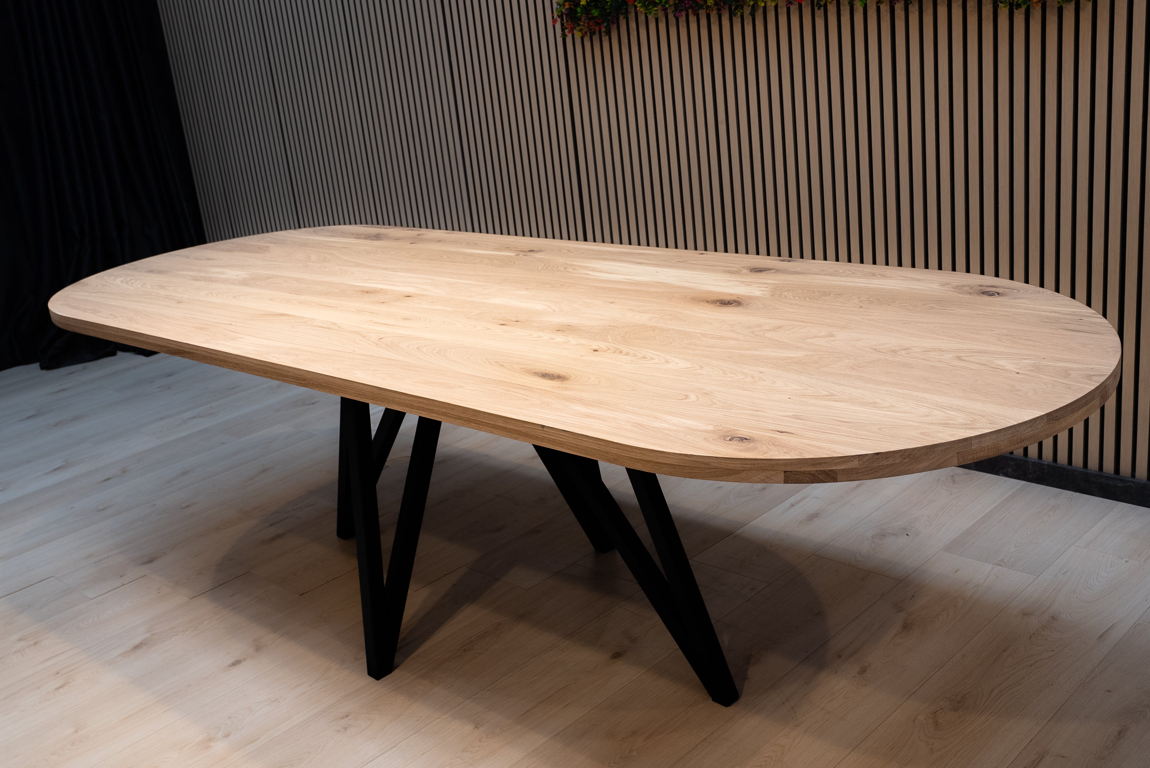 Tafel plat ovaal eikenhout - Flower poot - Pura Natura