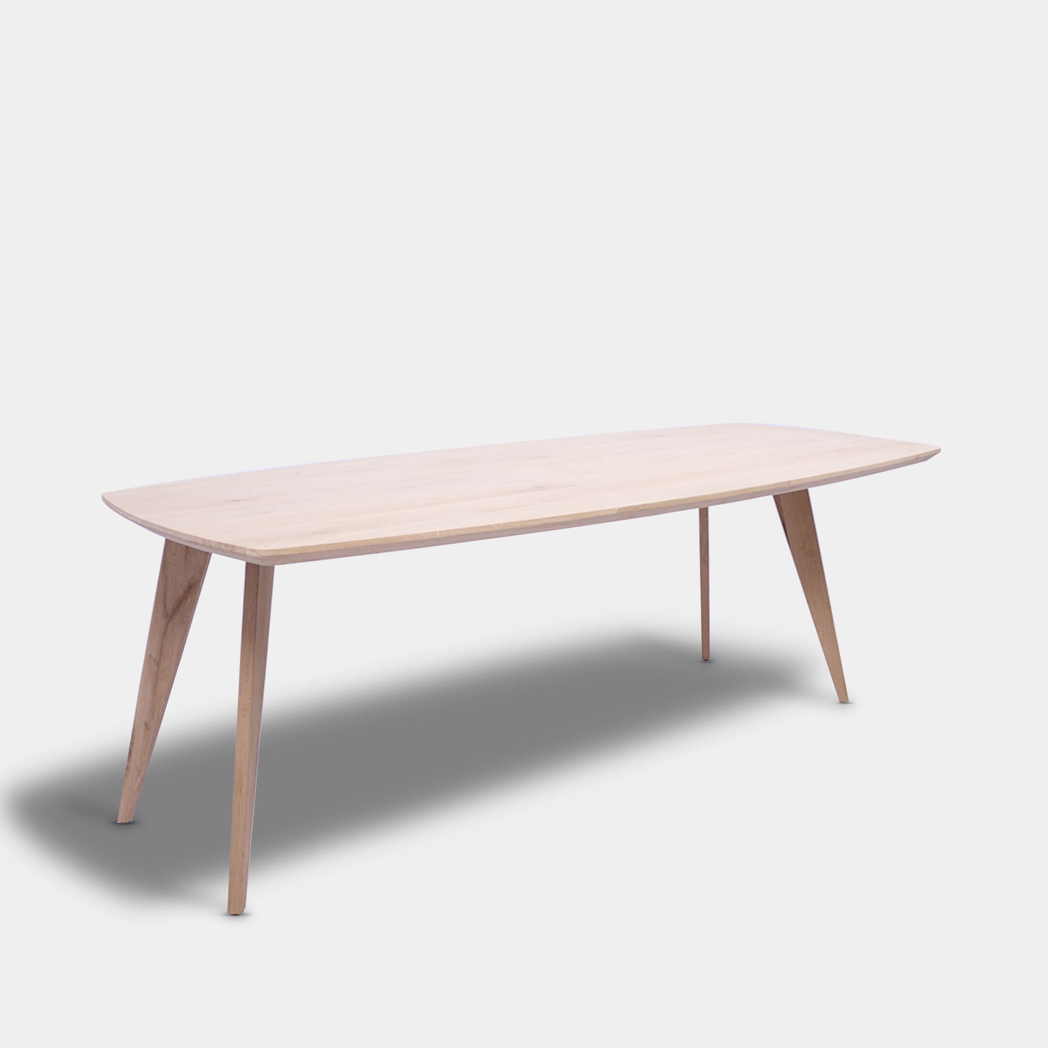 Tafel Deens Ovaal Eikenhout - Hout Onderstel - Onbehandeld