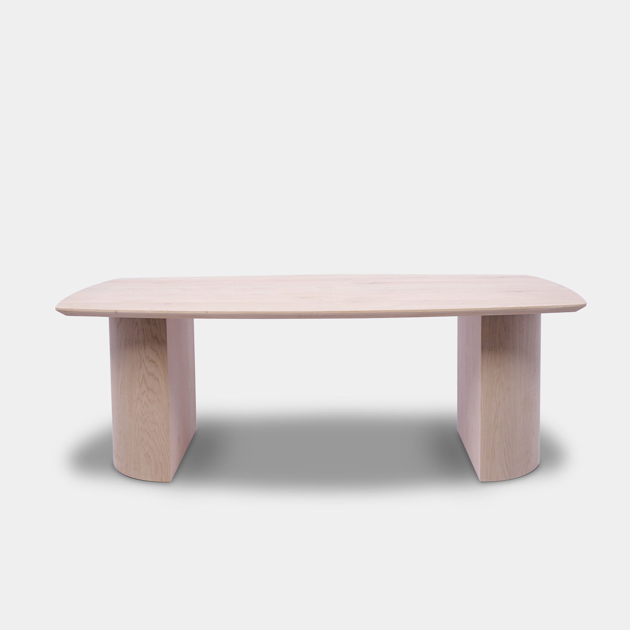 Tafel Deens Ovaal Eikenhout - Half Rond - Onbehandeld