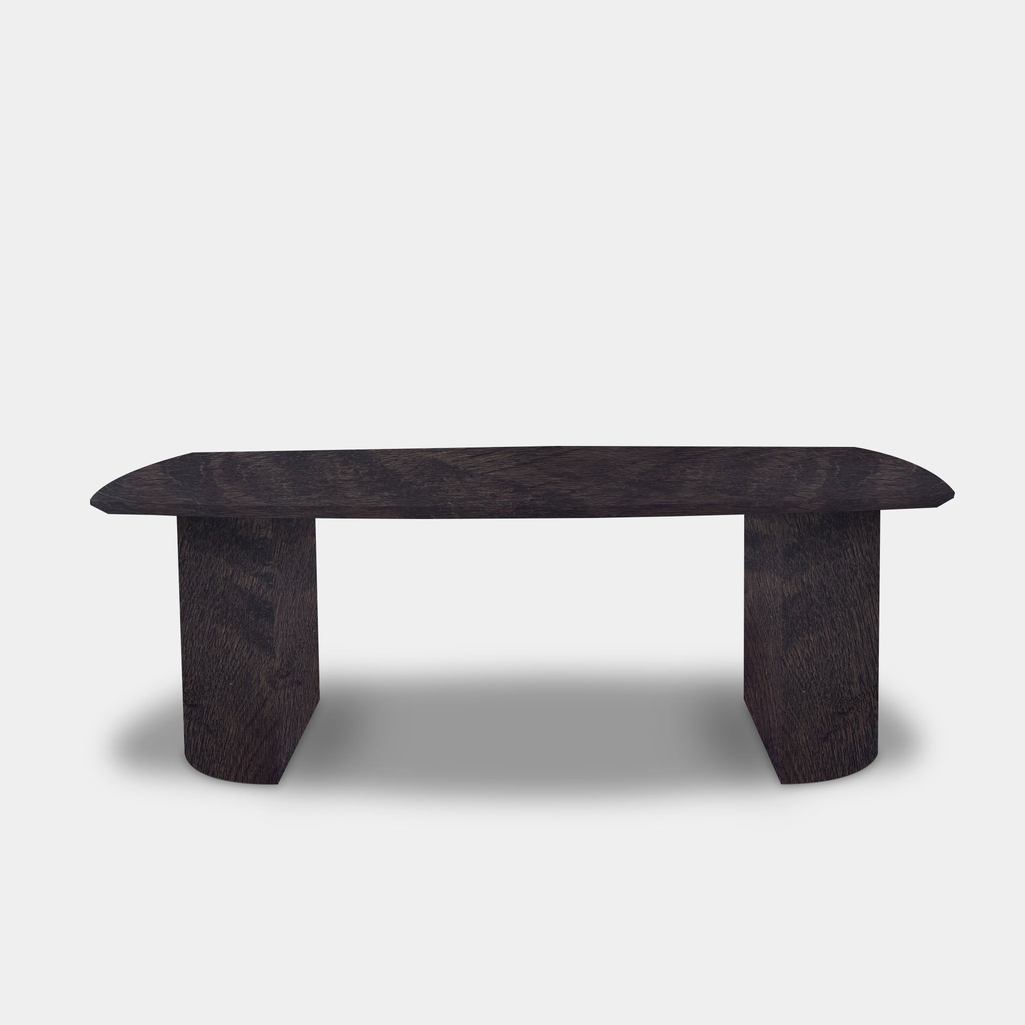 Tafel Deens Ovaal Eikenhout - Half Rond - Dark Grey