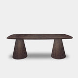 Tafel Deens Ovaal Eikenhout - Set Kegelpoot - Dear Brown