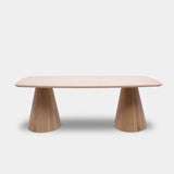 Tafel Deens Ovaal Eikenhout - Set Kegelpoot - Onbehandeld