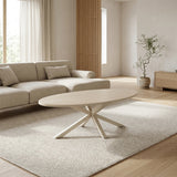 Ovale Salontafel Nova - Keramiek Baroque Beige - 130 x 70 cm