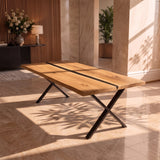 Tafel Boris - Massief wildeiken met epoxyhars