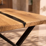 Tafel Boris - Massief wildeiken met epoxyhars