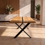 Tafel Boris - Massief wildeiken met epoxyhars