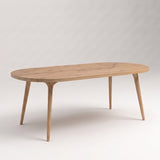 Tafel Kati - Plat Ovaal - Massief Eikenhout