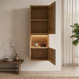 Hangvitrine Boston - Massief Wild Eikenhout