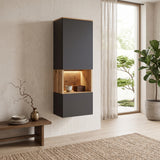 Hangvitrine Boston - Massief Wild Eikenhout