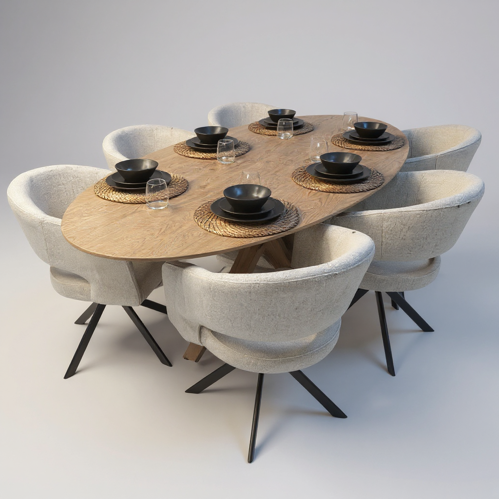 Table Oval Oak - Matrix Wood - Cinnamon