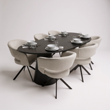 Tafel Organisch eikenhout - Set Kegelpoot - Dark Grey