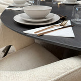 Tafel Organisch eikenhout - Set Kegelpoot - Dark Grey