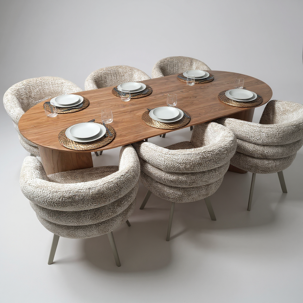 Table Flat Oval Oak - Half Round - Tuscany 102