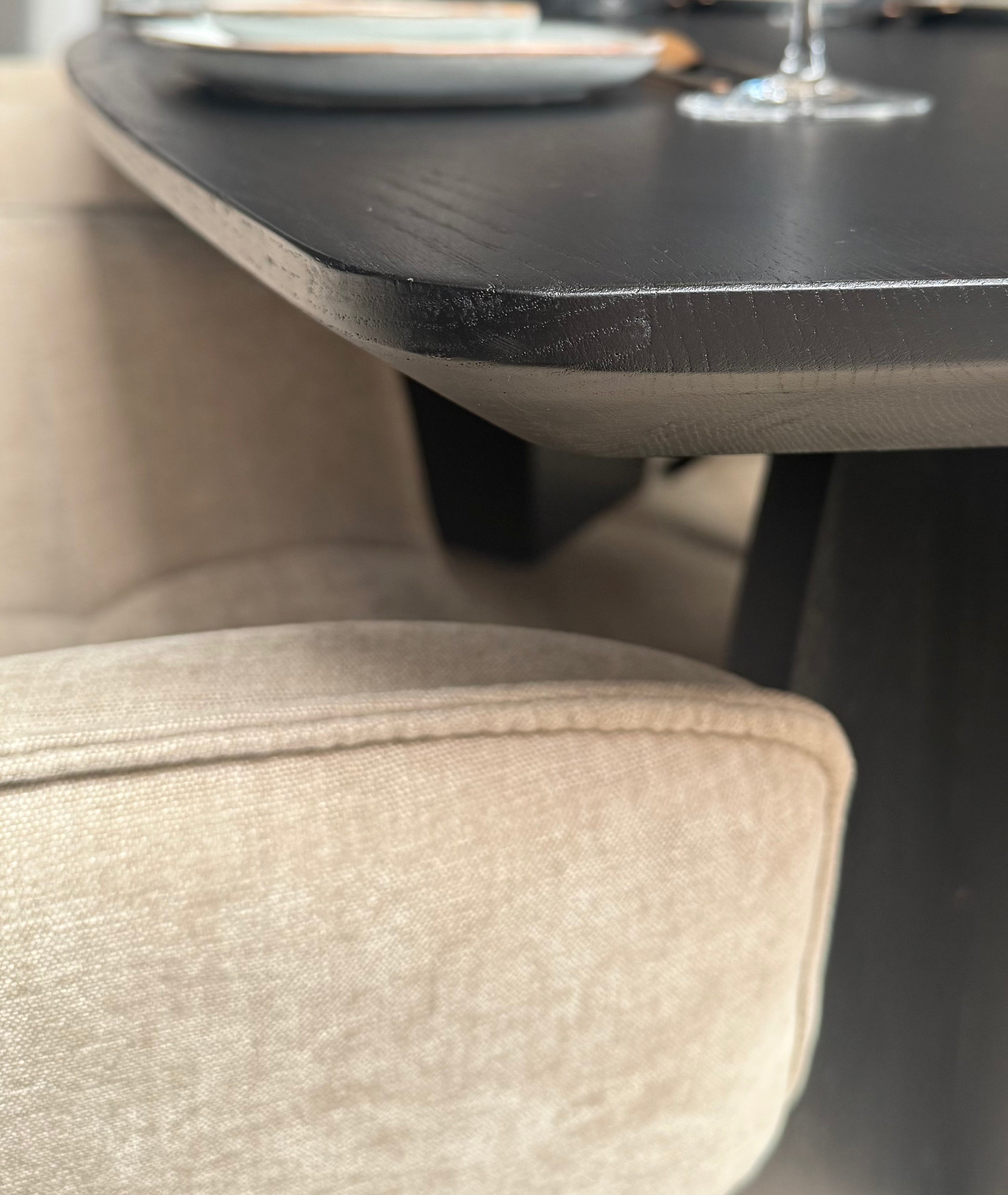 Tafel Deens Ovaal Eikenhout - Set Driehoek - Donker Eiken