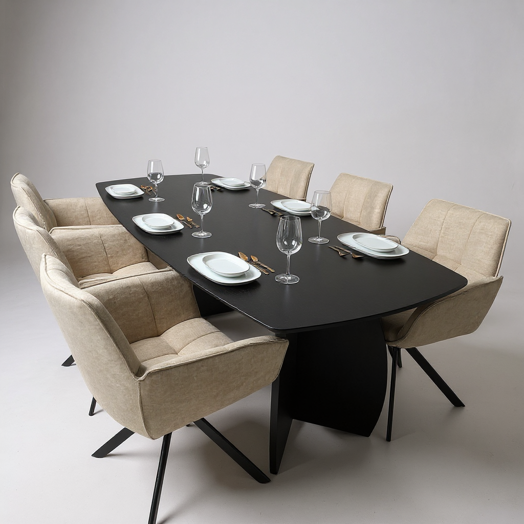Tafel Deens Ovaal Eikenhout - Set Driehoek - Donker Eiken