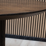 Tafel rond Eikenhout - Latjes onderstel - Dear brown