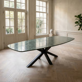 Tafel Timo - Deens Ovaal - Green Marble
