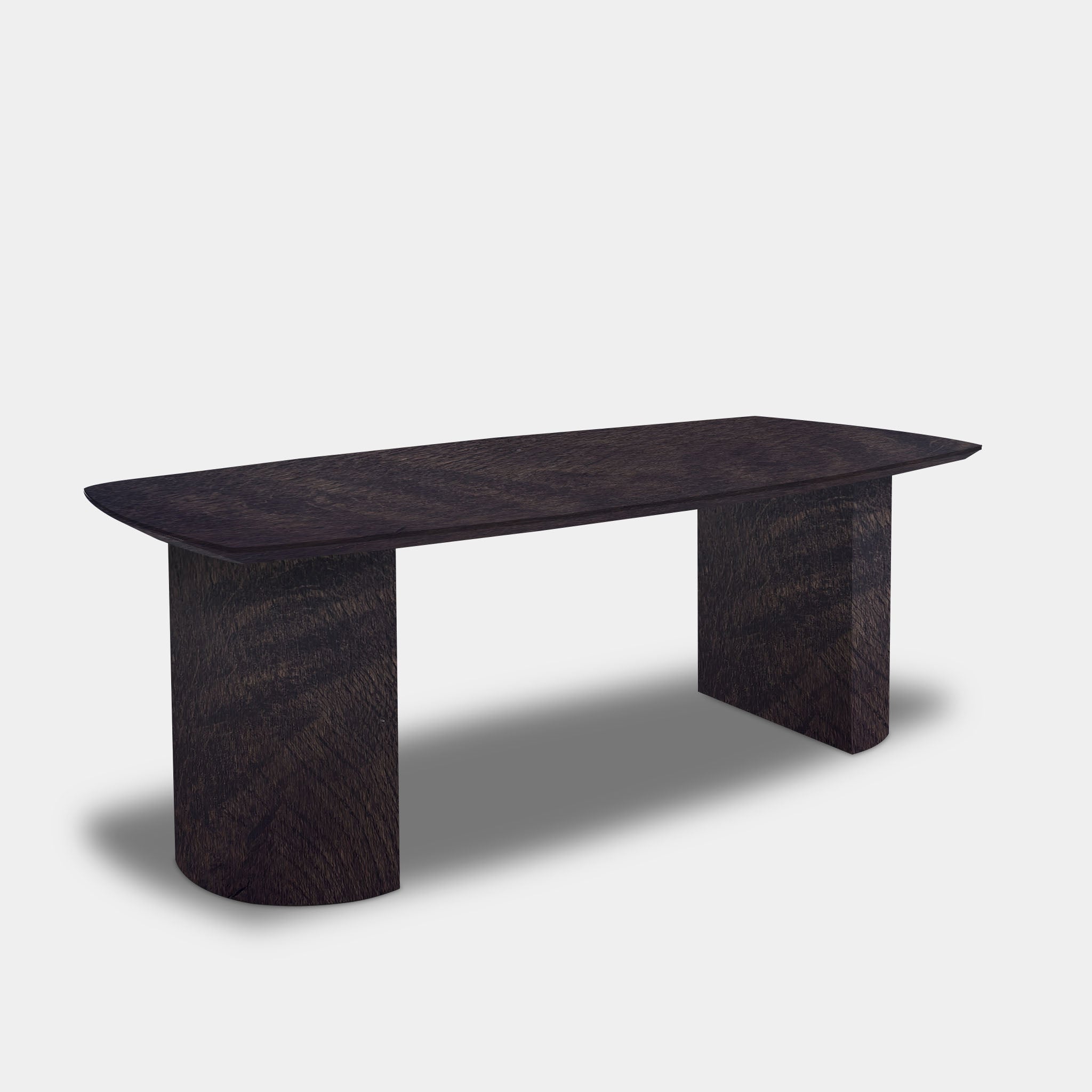 Tafel Deens Ovaal Eikenhout - Half Rond - Dark Grey