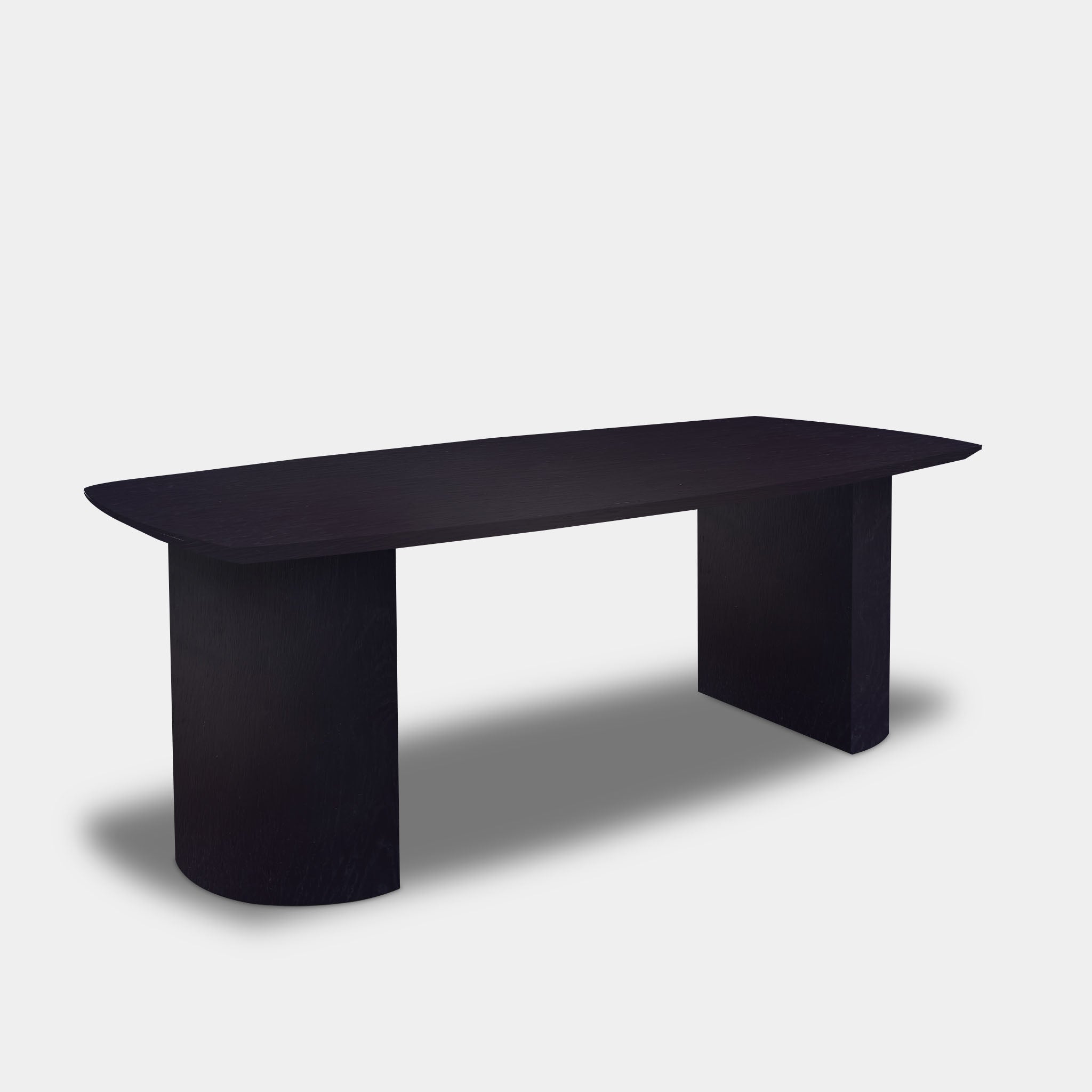 Tafel Deens Ovaal Eikenhout - Half Rond - Donker Eiken