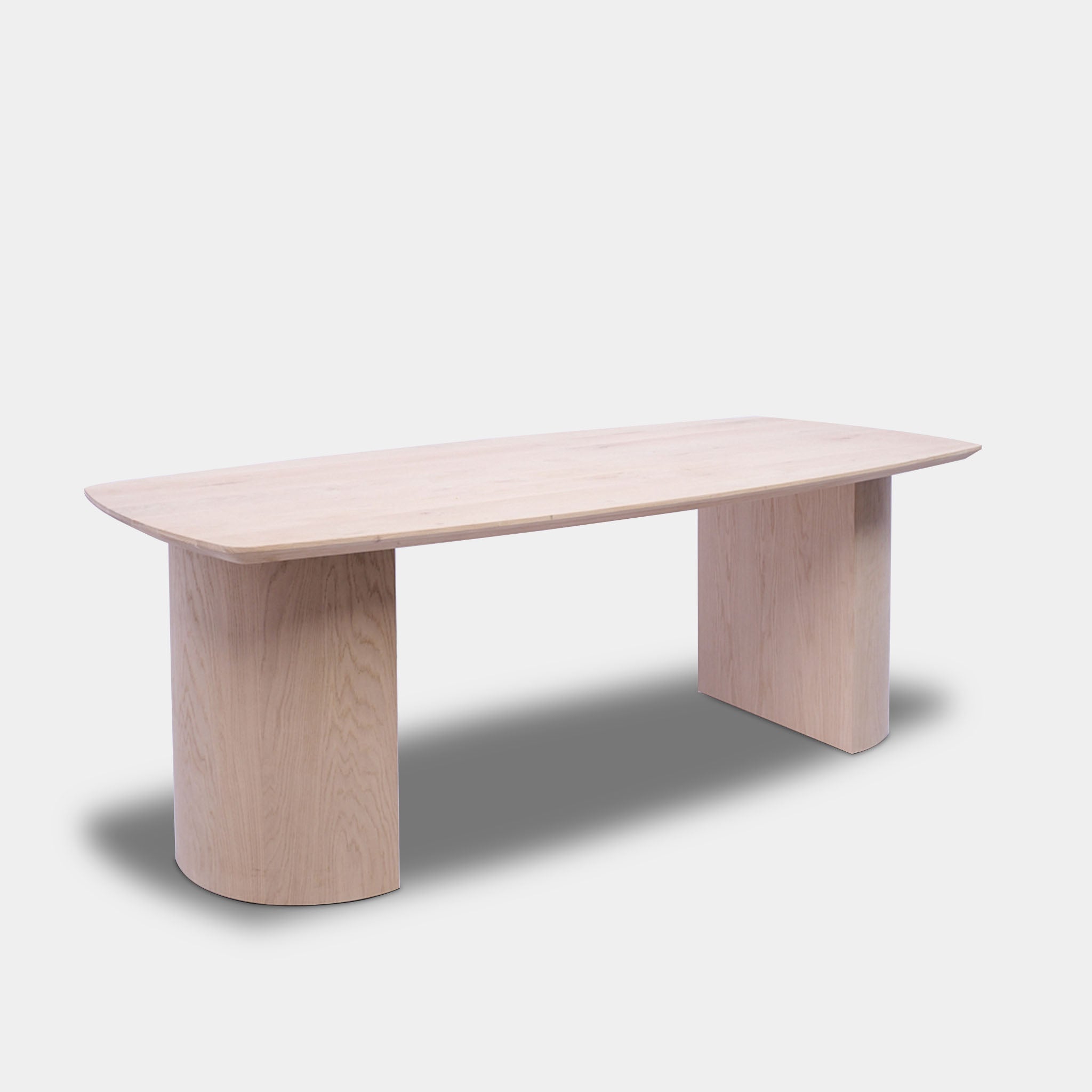 Tafel Deens Ovaal Eikenhout - Half Rond - Onbehandeld