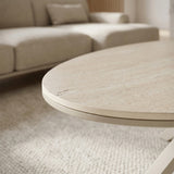 Ovale Salontafel Nova - Keramiek Baroque Beige - 130 x 70 cm