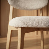 Japandi Eetkamerstoel Suna – Naturel Eiken & Beige