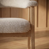 Japandi Eetkamerstoel Yori – Naturel Eiken & Beige