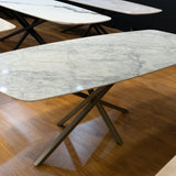 Carrara quartz stone Deens Ovaal 240x100