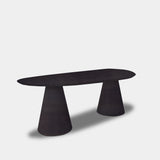 Tafel organisch eikenhout - Set Kegelpoot - Night Glow